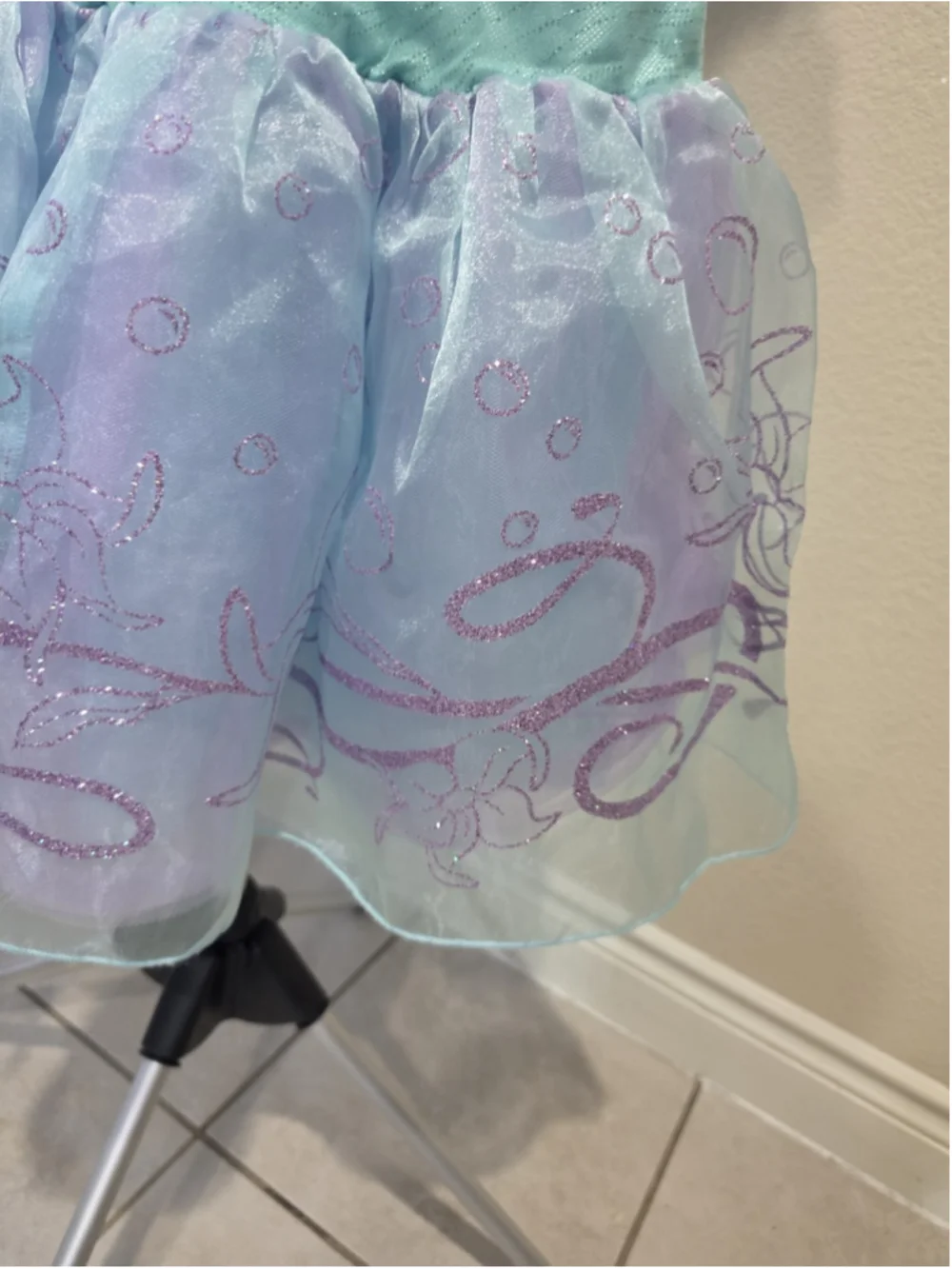 SET Disney Princess The Little Mermaid Costume Cosplay Wand Tiara Halloween